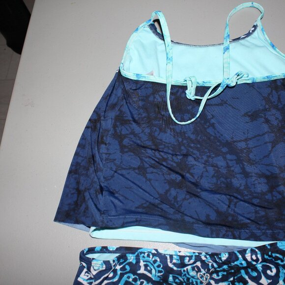 Blue 2 Pcs Justice Tankini Swimsuit Size 8 - Picture 6 of 10